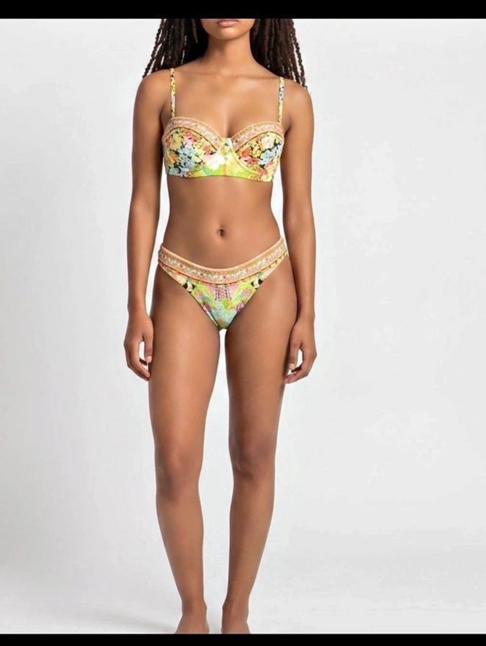 Camilla How Does Your Garden Grow Bikini Set Floral Bikini in Green & Pink Like